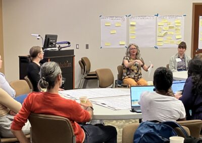 Dr. Christine Ogilvie Hendren, Appalachian State Vice Provost for Research and Innovation, leads participants in coversation during a Co-Production Writing session designed to capture the take-aways from this workshop.